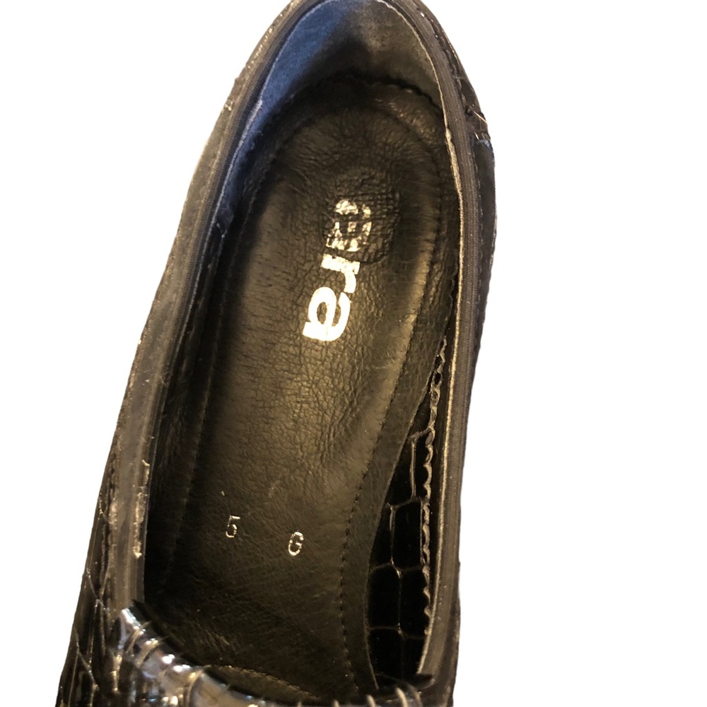 Ara Black Patent Leather Crocodile Loafers size 5 - Picture 3 of 16